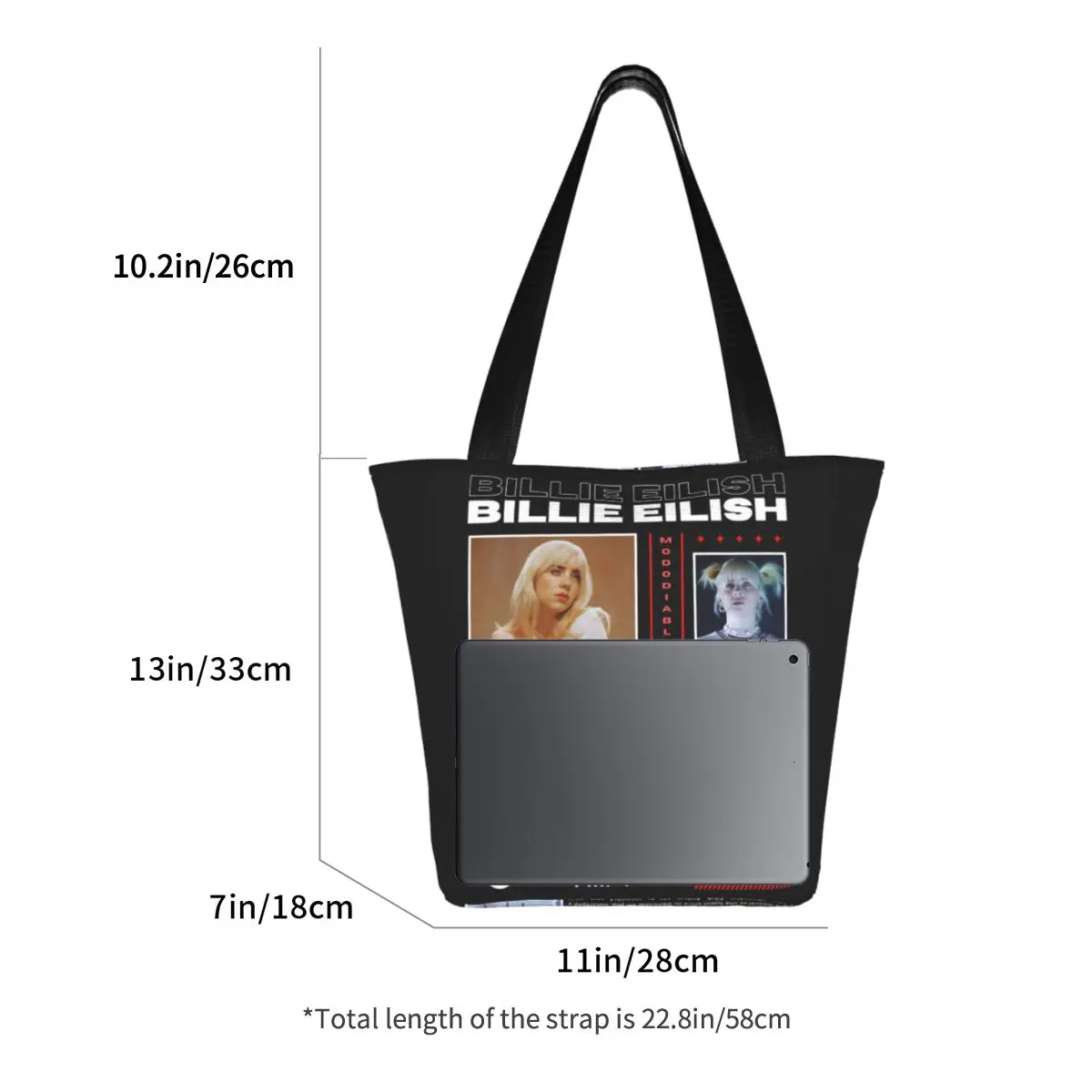 Hit Me Hard And Soft Billies Tote Bags Merch Street For Woman Album Tour 2024 Shoulder Bag With Zipper