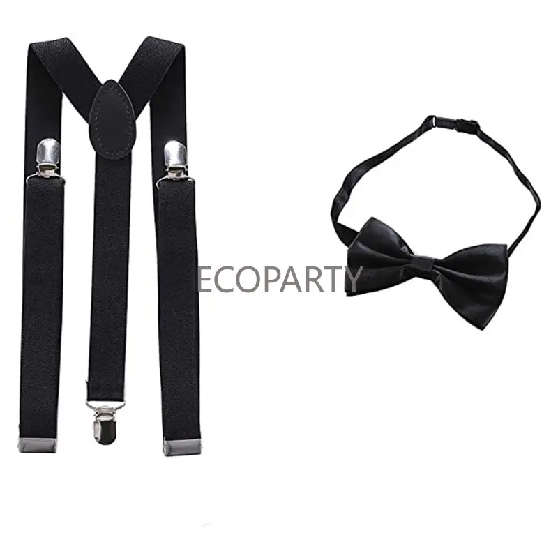 5 pezzi 1920s uomo Gatsby Gangster Costume accessori Set 30s Manhattan Gangster berretto Y-Back bretella accessorio di Halloween