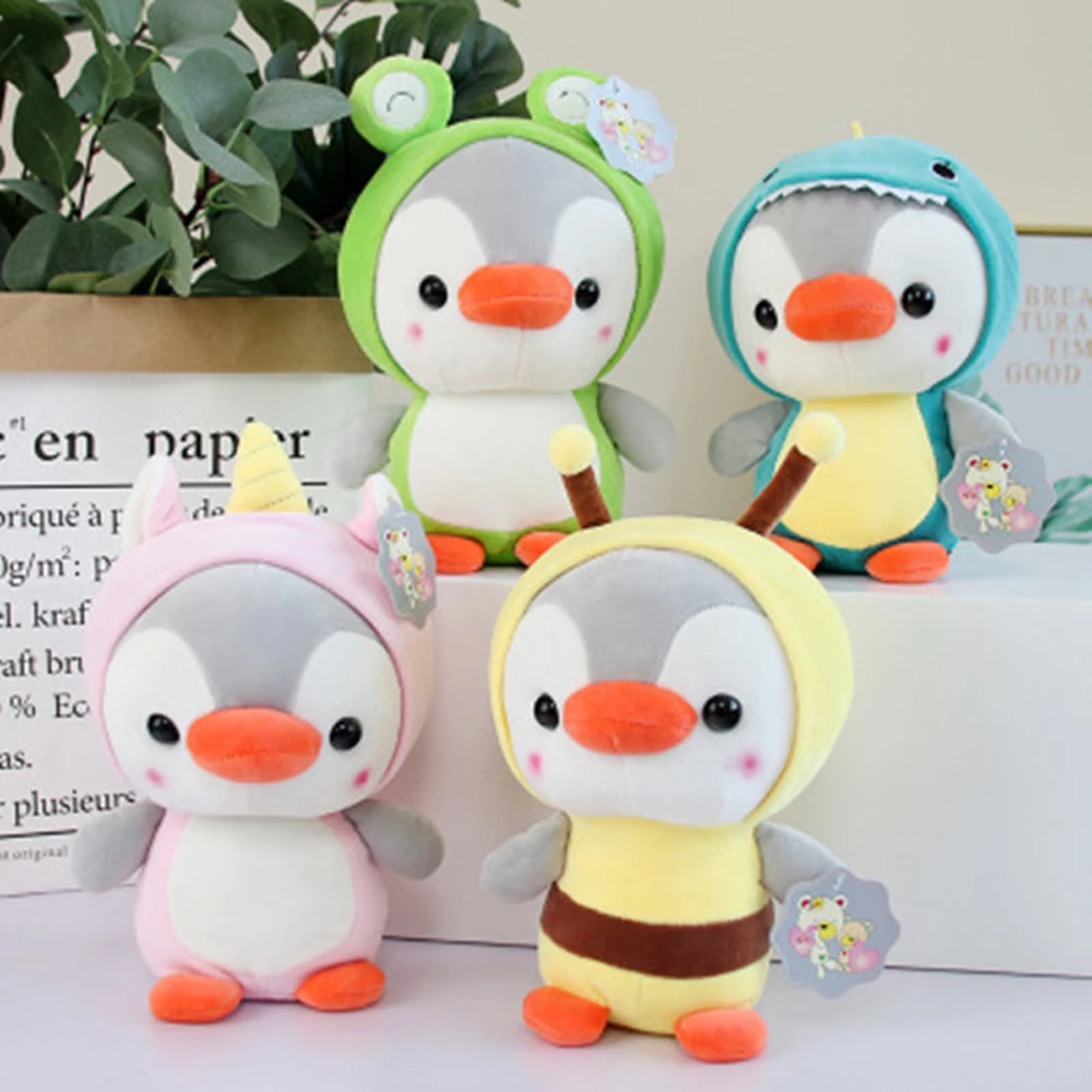 Pingüino Cosplay dinosaurio Animal PEQUEÑO muñeca de peluche pingüino Cosplay rana juguete de peluche pingüino juguete de peluche pingüino Cosplay abeja