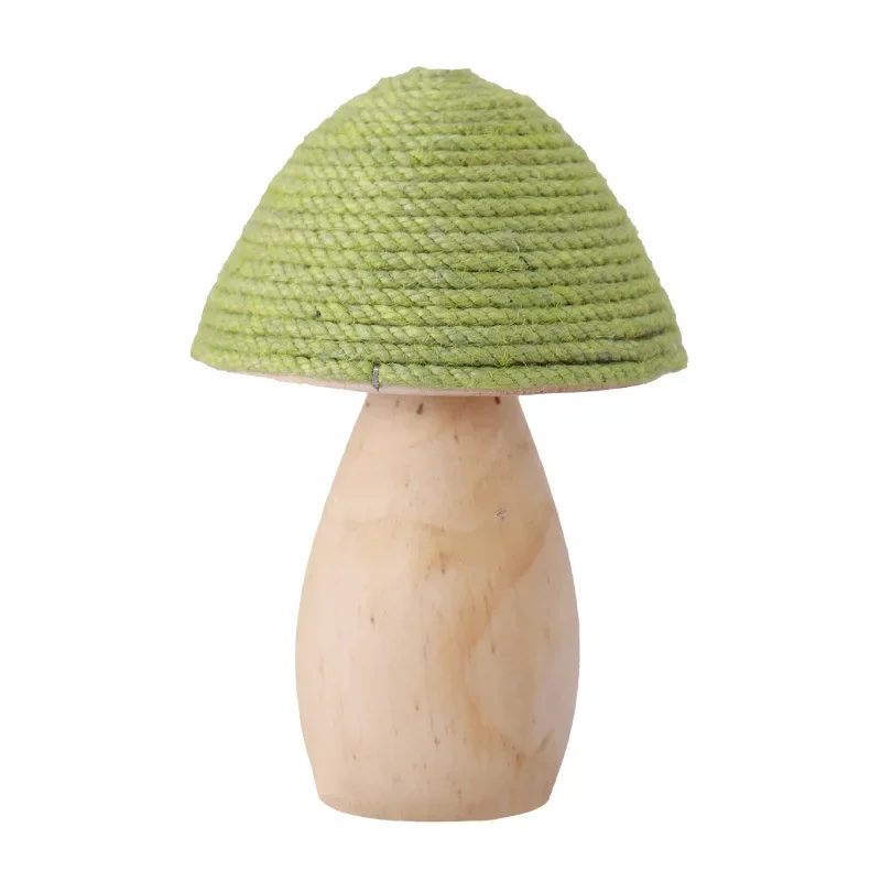 Wooden hemp rope creative small mushroom cute ornament desktop decoration home goods gifts for girlfriends high-end niche