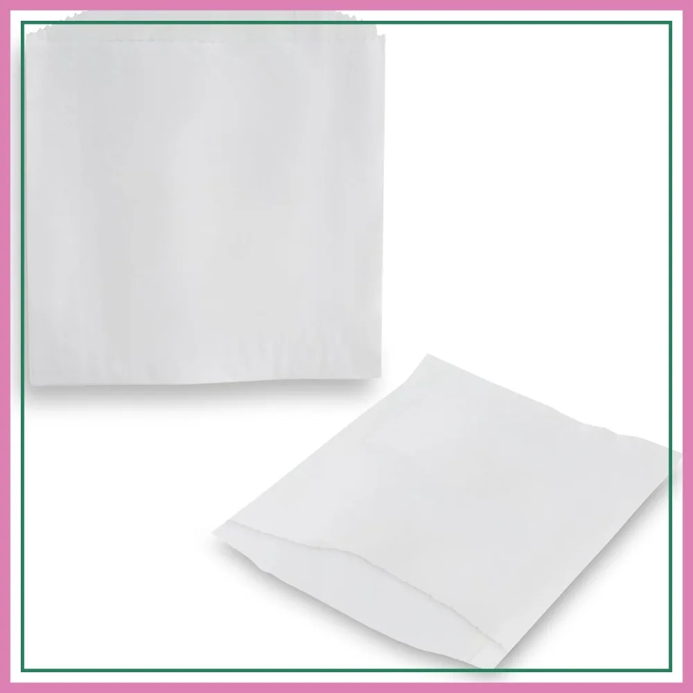

White Wax Cookie Bags 6" x 6.5" - Grease Resistant Paper Bakery Bags - Pack of 150