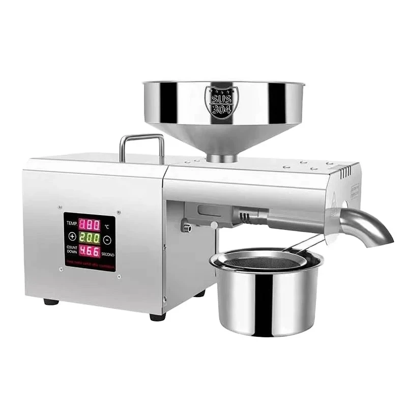 

Automatic Small Stainless Steel Oil Press Press 110/220v for Seed Oil Extraction of Peanuts, Coconuts and Olives