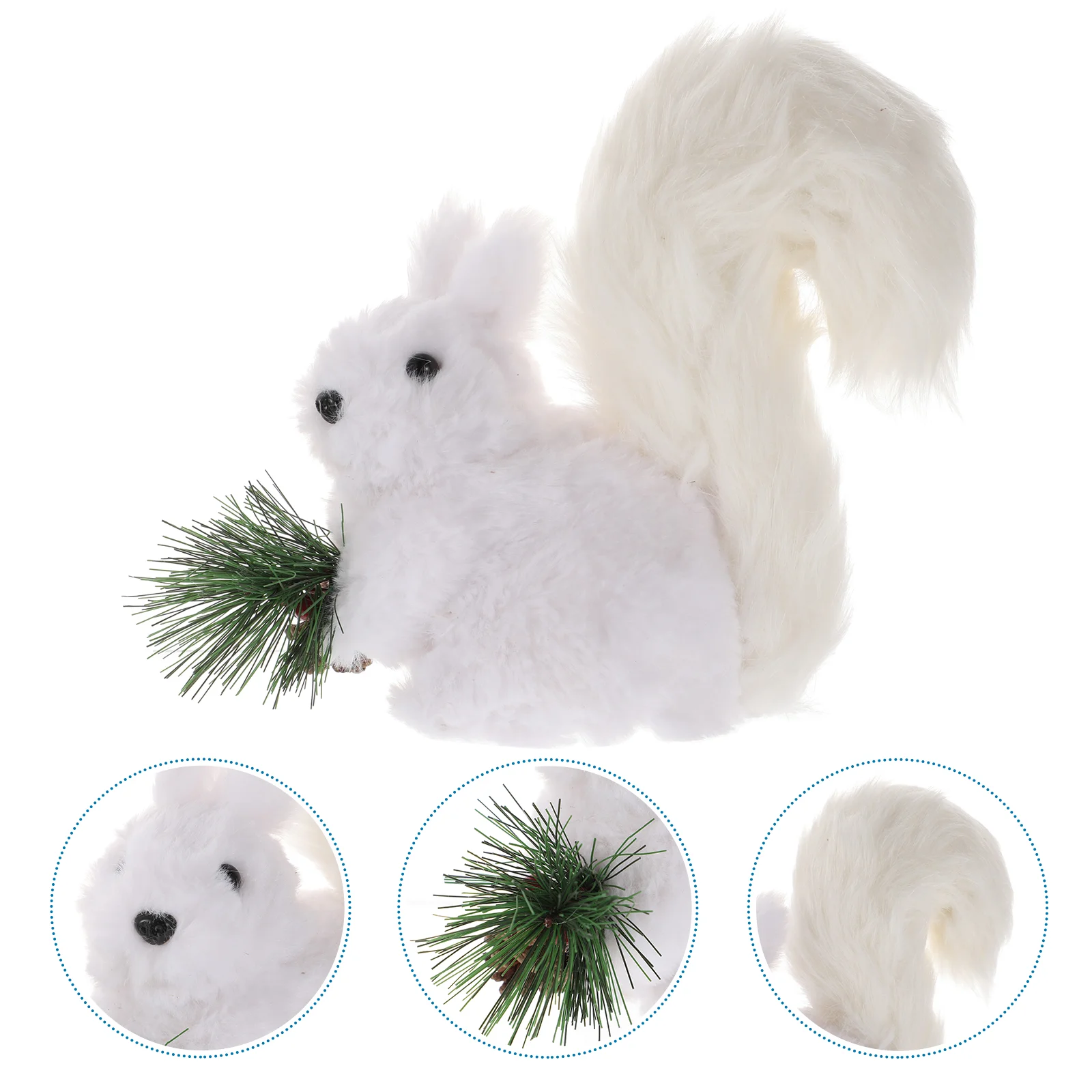 

Big Tail Squirrel Ornament Christmas Toys Faux Fur Ornaments Baby Accessories Decoration Wooden Statue Mother