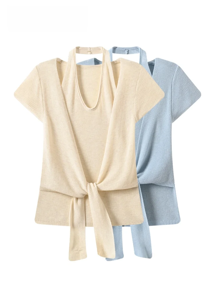 

Fashionable Short Sleeve T-Shirt Women's plus Size Summer New Style Design Sense Slimming Effect Two-Piece Upper Apparel