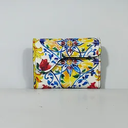 Wallet women's short simple and versatile atmosphere microfiber three-fold multi-card soft cowhide wallet multi-function card pa