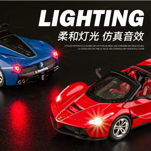 

1:36 Ferrari Laferrari convertible Toy Alloy Car Diecasts & Toy Vehicles Sound and light Car Model Collection Car Toys