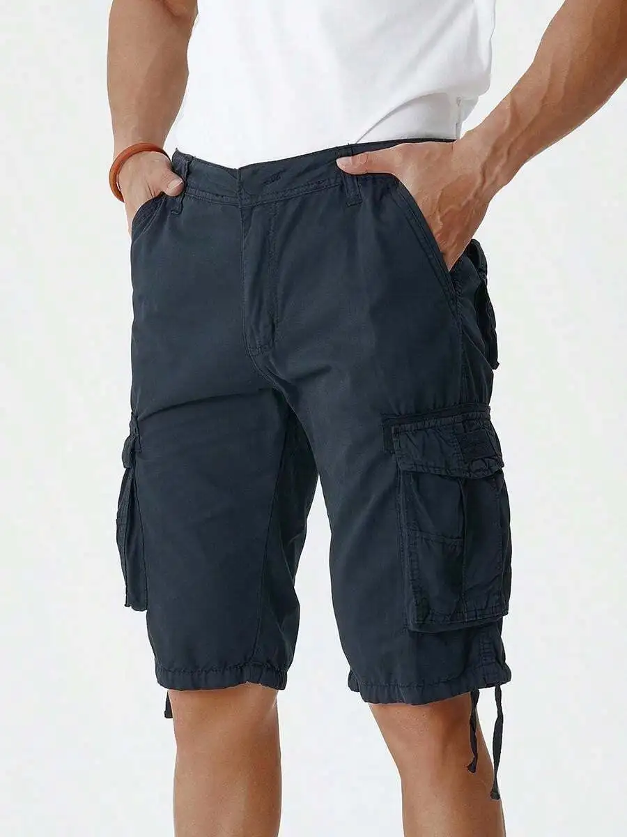 

Mens Cotton Cargo Shorts With Flap Pockets Casual Lightweight Comfortable Urban Streetwear