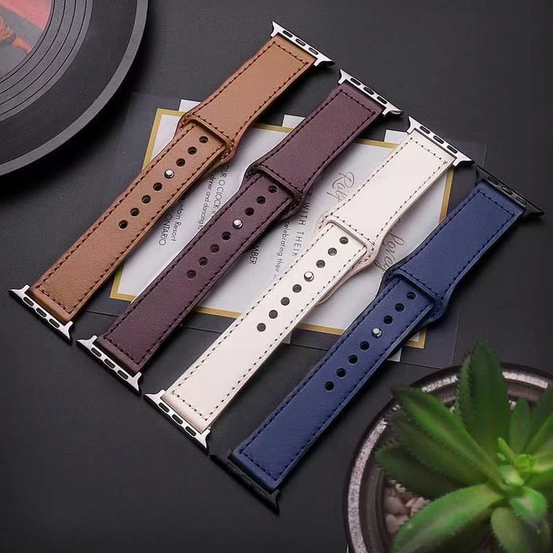 Armbänder für Apple Watch 44mm 40mm 45mm 41mm 49mm 46mm 42mm Lederarmband iwatch Serie 11 10 7 8 6 4 5 se 9 ultra