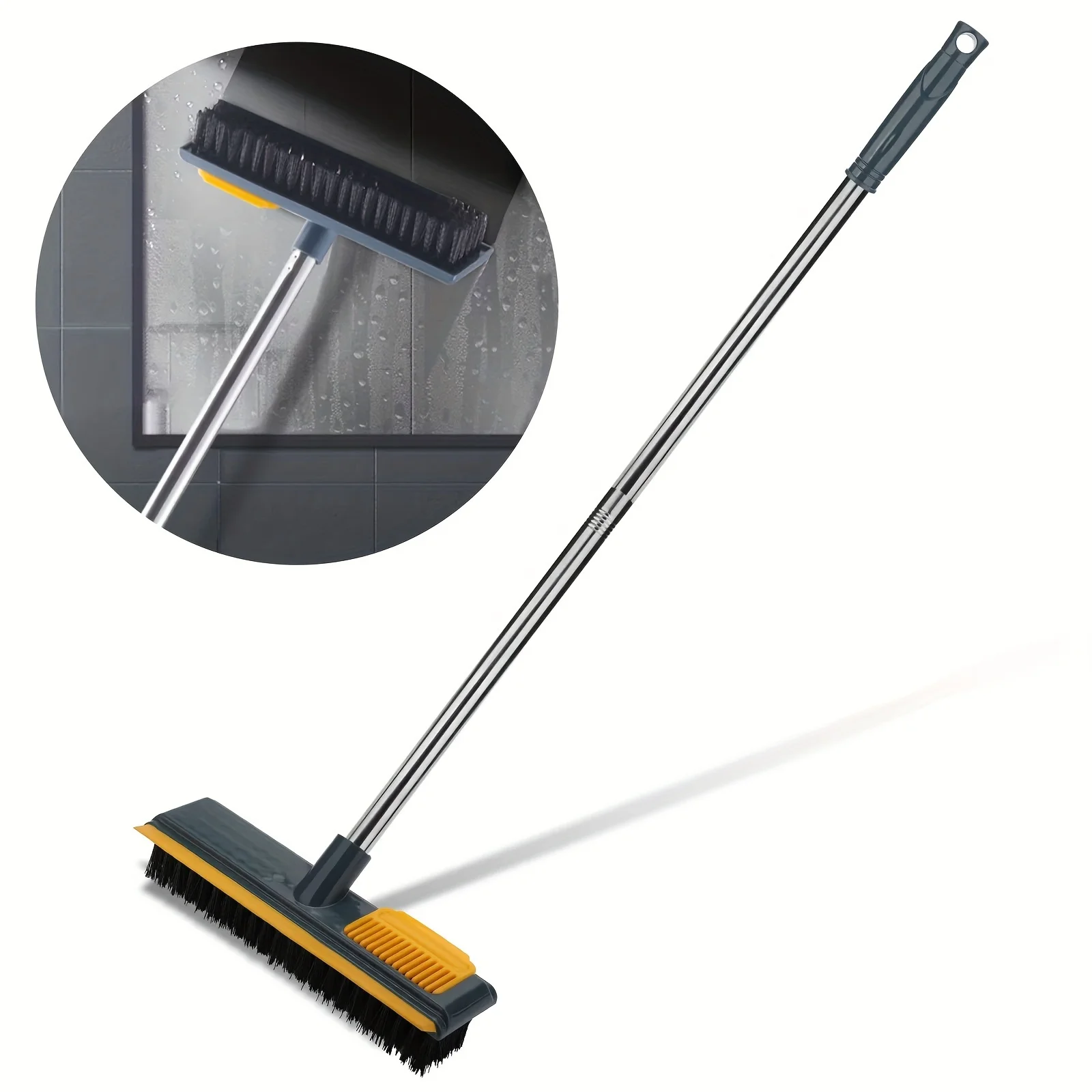 1pc Bathroom Floor Brush, Long Handle Cleaning Brush, No Dead Corner, Hard Bristles, Essential Cleaning Supplies & Tool