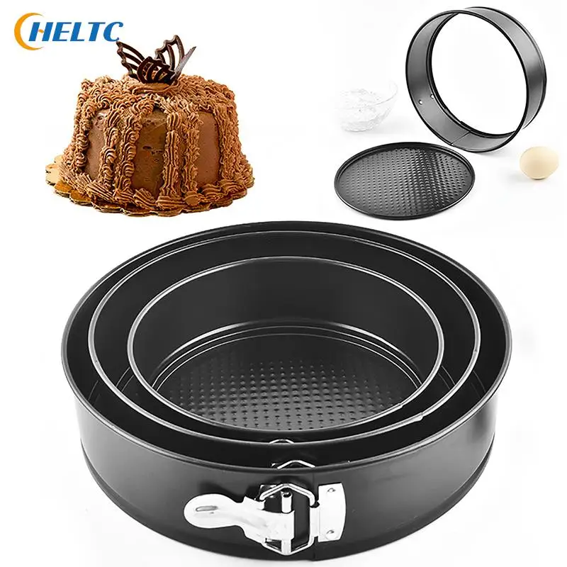 Black 12cm 16cm 20cm Round Springform Pan Set Nonstick Cheesecake Mold With Removable Bottom Baking Mould Spring Form Cake Tin