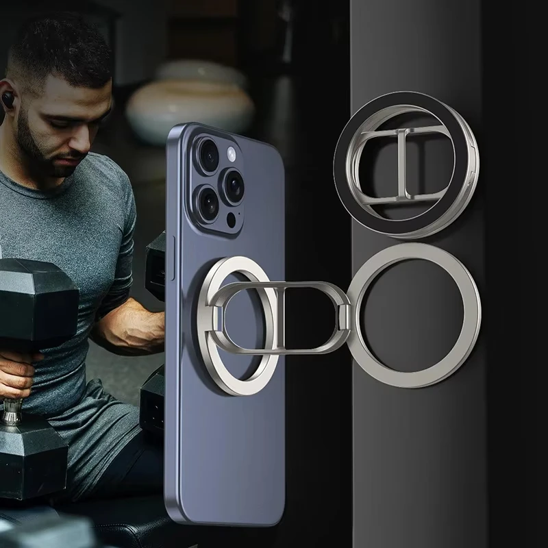 Dwustronny uchwyt na telefon MagSafe, magnetyczny pierścień do telefonu, podstawka, uchwyt do telefonu 15 14 Android, uchwyt samochodowy do ćwiczeń — zdjęcie produktu 2