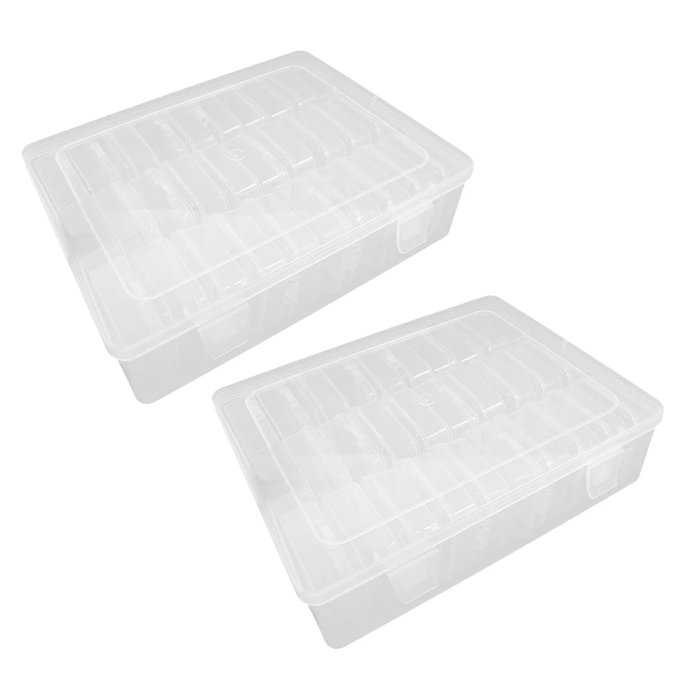 

2 set Transparent Small Square Box 2 Sets Durable Plastic Storage Container For Craft Diy Jewelry Beads Organizer Home Office