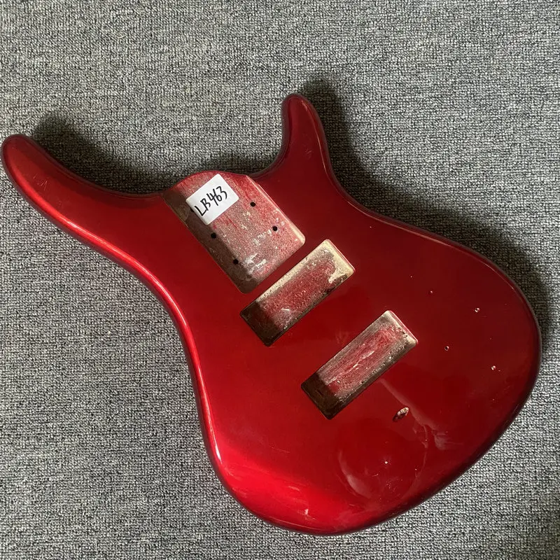 LB463 Active Bass Guitar DIY Bass Part 5 or 6 String Electric Bass Body in Metallic Red Colkor  Replace