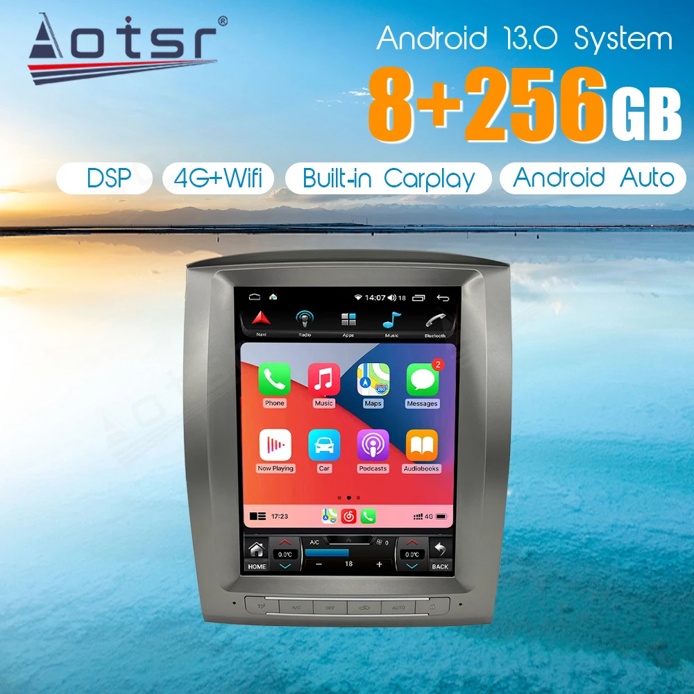 

12.1 inch Android 13 For Toyota Land Cruiser LC100 2004 - 2007 Tesla Screen Car Radio Player GPS Navigation Video Multimedia