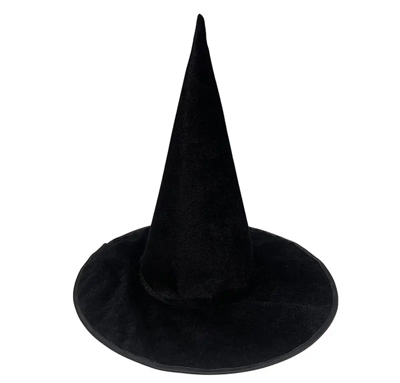 Hexenhut Halloween Farbiger Flanell Hexenhut Dunkler Hexenhut Zauberer Halloween Hexenhaarschmuck für Familienfestparty – Detail 16