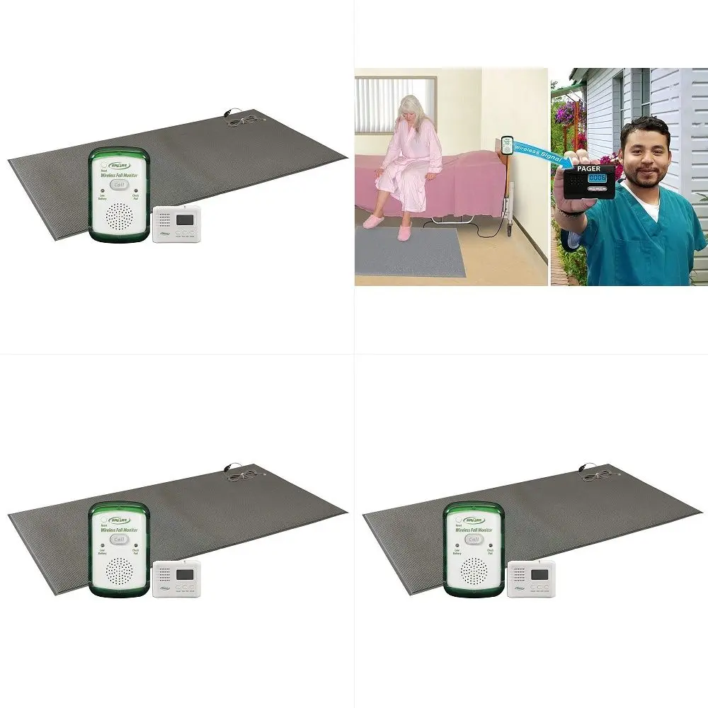 

Caregiver Floor Alarm Mat for Elderly Dementia and Alzheimers Patients Wireless Pager Alerts Caregiver to Help Prevent Falls an