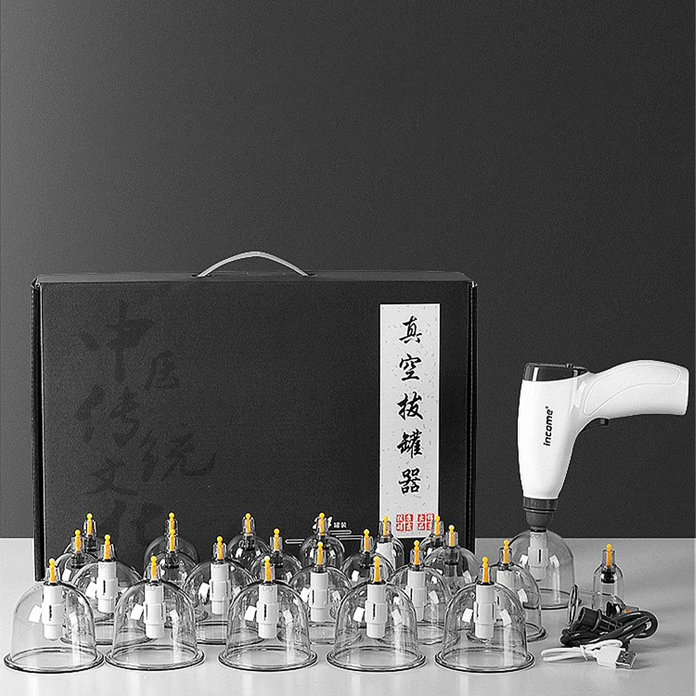 24/4 Dosen Elektrische Vakuum Schröpfen Set Saugnäpfe Massage Physiotherapie Gläser Chinesische Medizin Anti Cellulite Für Körper Massager