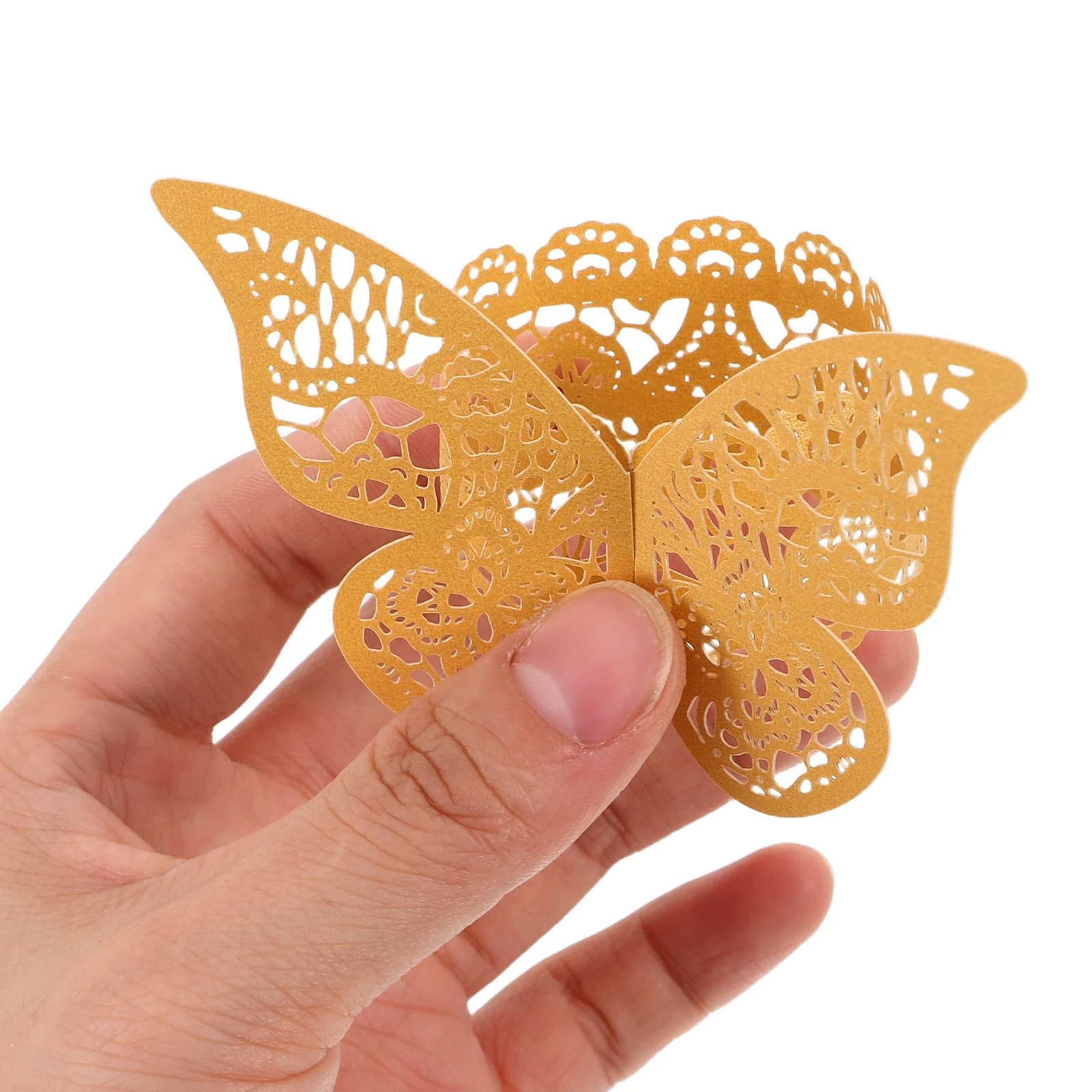 

50pcs Napkin Golden Lace Butterfly Hollow Out Design for Wedding Party Table Butterfly Decoration Decor Clips Table Accessories