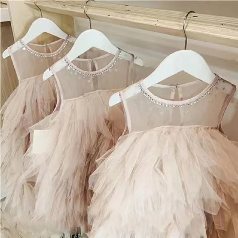 Fashion Baby Girl Princess Sequins Tutu Layered Dress Sleeveless Child Tulle Vestido Party Pageant Birthday Wedding 1-10Y