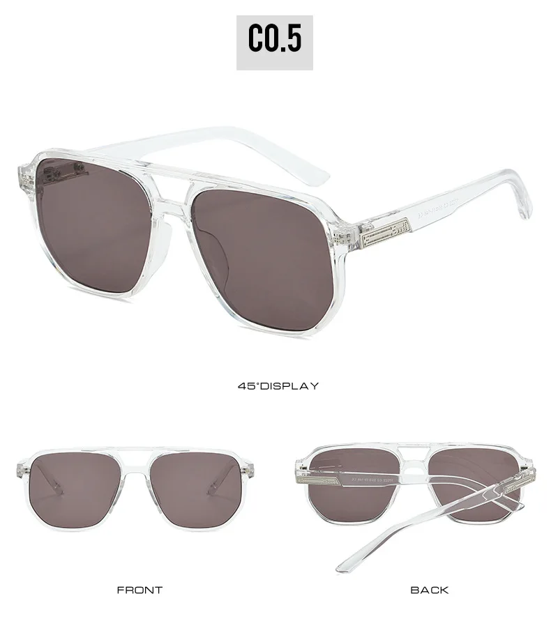 2026 Piloten-Sonnenbrille für Herren und Damen, Unisex, getönte Gläser, Doppelsteg, modische Sonnenbrille mit Metallverzierung, Y2K-Stil – Detail 11