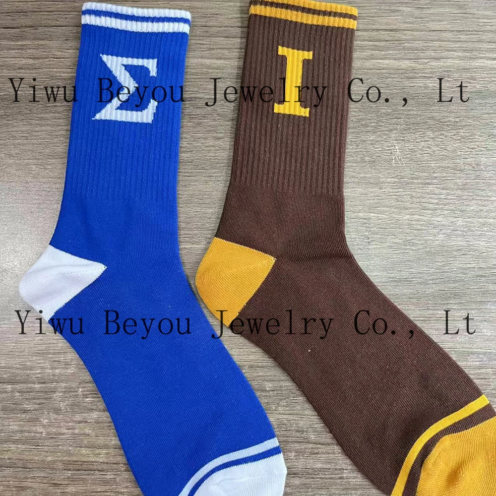 

3 пары новых носков с индивидуальным дизайном, логотипом греческих букв, для братств, сестер и братьев, спортивные носки.