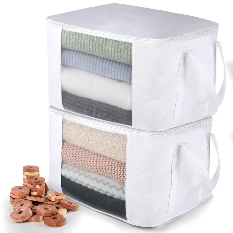 

Органайзеры для хранения в шкафу: 2 большие хлопковые сумки для одежды, 30 кедровых колец, сетчатое окно для кашемировых, шерстяных и хлопковых свитеров