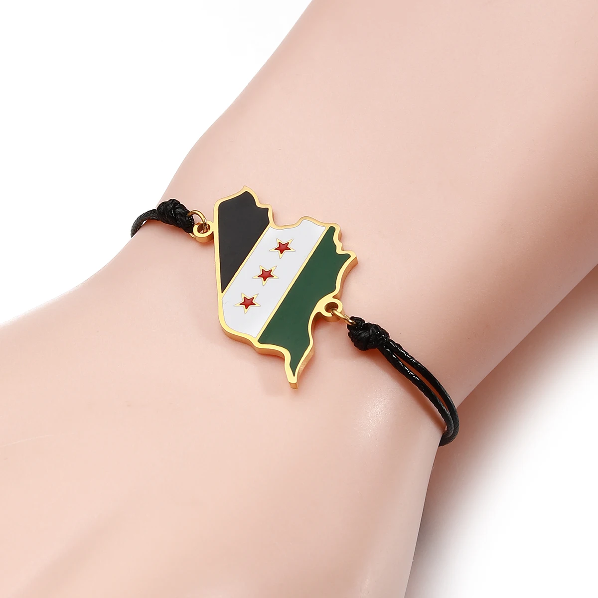 Syria Map Flag Charms Bracelet Syrians Rope Chain Jewelry view 3
