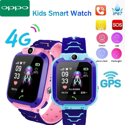 OPPO niños 4G reloj inteligente SOS ubicación GPS tarjeta Sim llamada niño reloj inteligente cámara impermeable niños chica regalo para Android