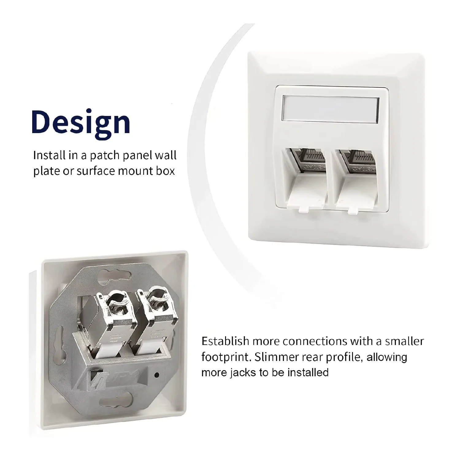 FASO Cat6a Cat7 Keystone Jack Cat7 RJ45 STP Tool-Less Type Zinc Alloy Module Jacks Adapter Coupler for 22 to 26 AWG