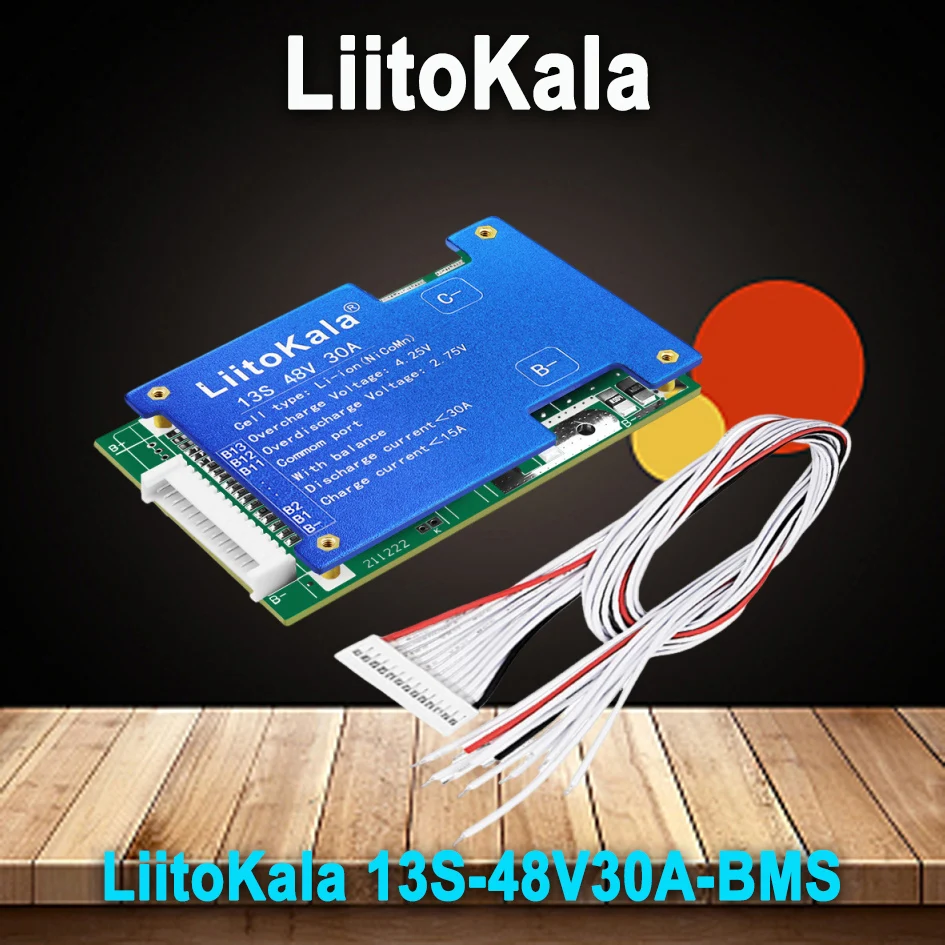 

LiitoKala 13S-48V30A-BMS Защитная пластина для литиевой батареи серии 13 48 В