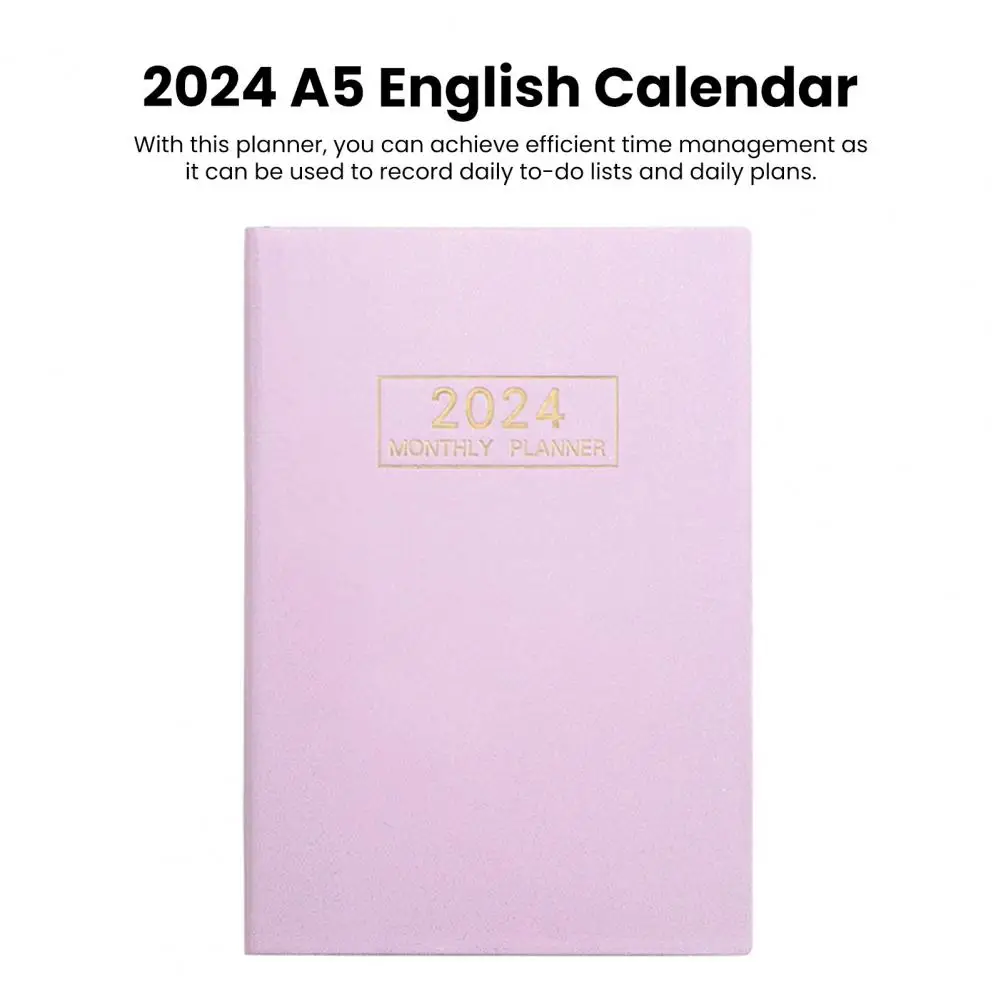 A5 Planner Efficient Time Management Goal Setting with 2024 A5 English Agenda Notebook Starlight Planner Index for Monthly