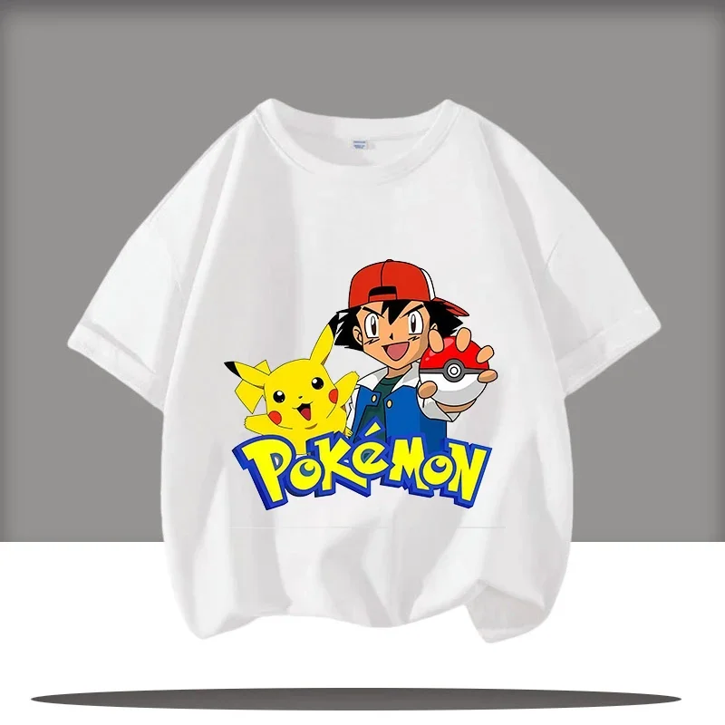 

Pokemon Pikachu T Shirt Girl Boy Children Summer Clothes Baby Cotton Tee Shirts Kawaii Short Sleeve Kid Short Tops Anime Tees