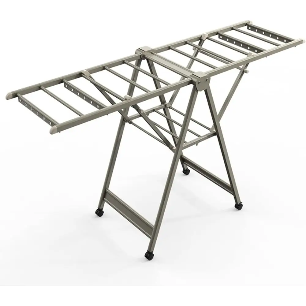 

Складная сушилка для одежды с регулируемой высотой и колесиками, подходит для внутреннего и наружного использования, 180 см