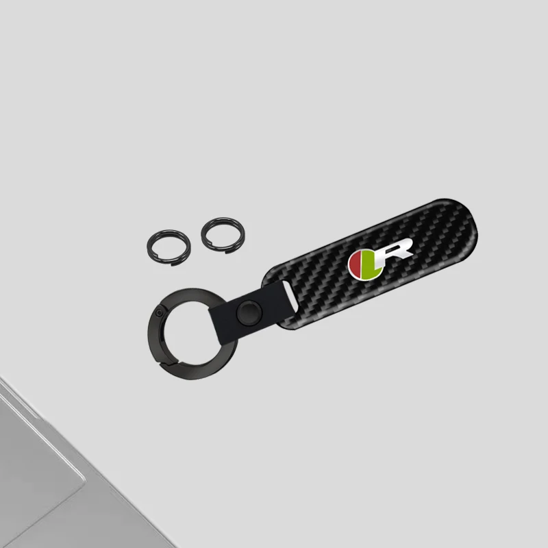 Carbon Fiber+Zinc Alloy Resin Car KeyChain Key Chain Keyring Key  Ring For X-TYPE F-TYPE XE XF XJ XK Jaguar Land Rover RS Emblem