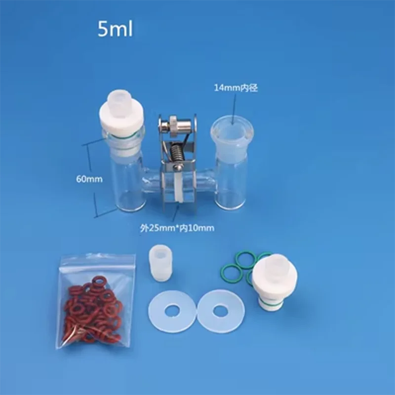 Xin Tester 5-100ml H-type Sealed Electrolytic Cell Frosted Mouth Replaceable Ion Membrane Sealed Electrolytic Cell