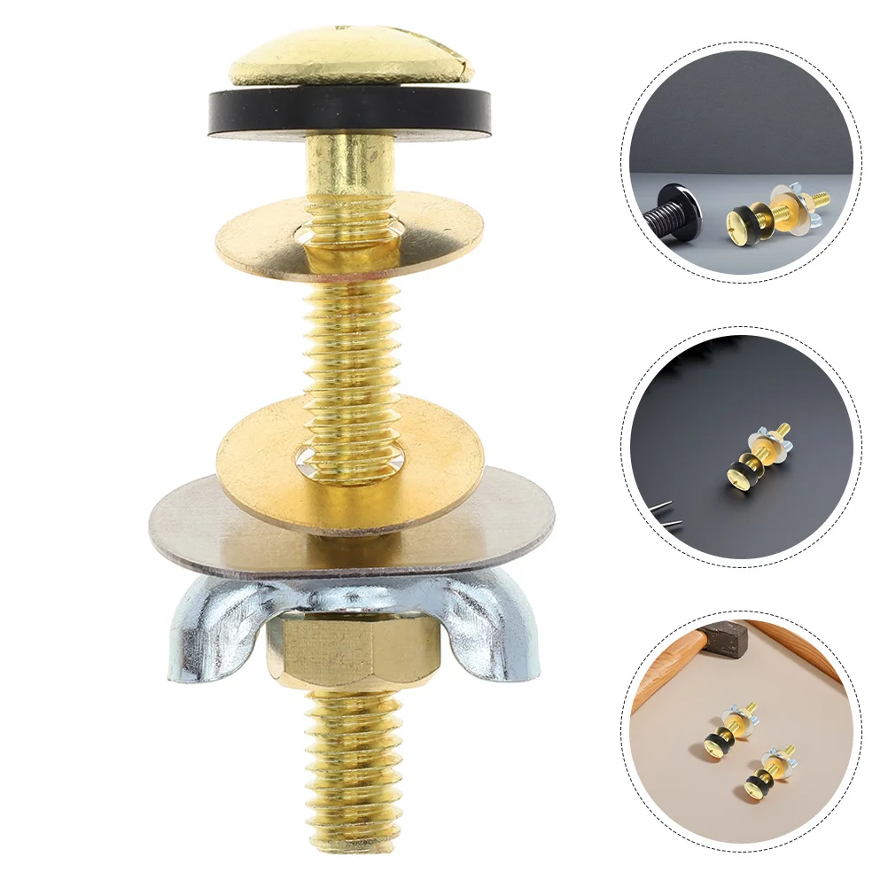 

4Pcs Rv Toilet Tank Bolts Round Head Slotted Screws Leak Proof Durable Toilet Seat Replacement Kit Seat Bolt Kit