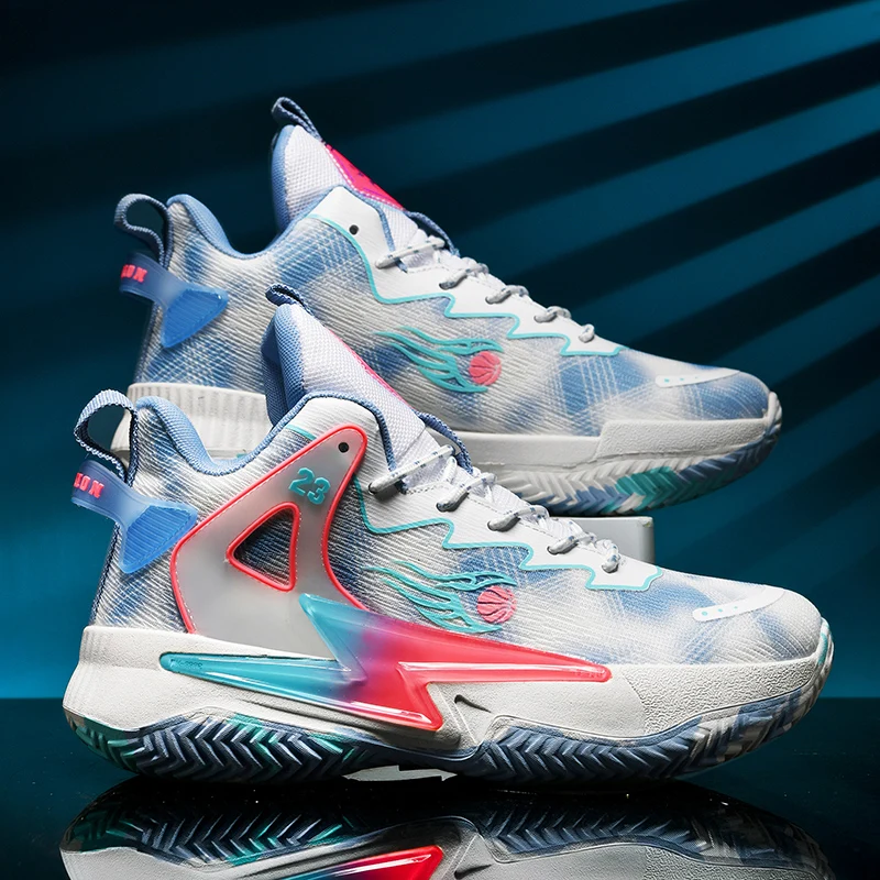 Men's Sports Basketball Shoes - Lightweight Non-Slip Basketball Shoes for Walking and Training, Couple's Style Large Size Sneakers, Suitable as a Gift for Spring and Summer Vacations
