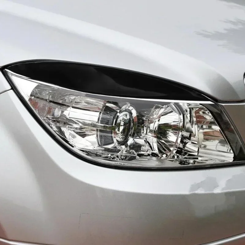

For Mercedes Benz C Class W204 2007-2013 PVC Black Car Headlight Eyebrow Trim Sticker Car Accessories