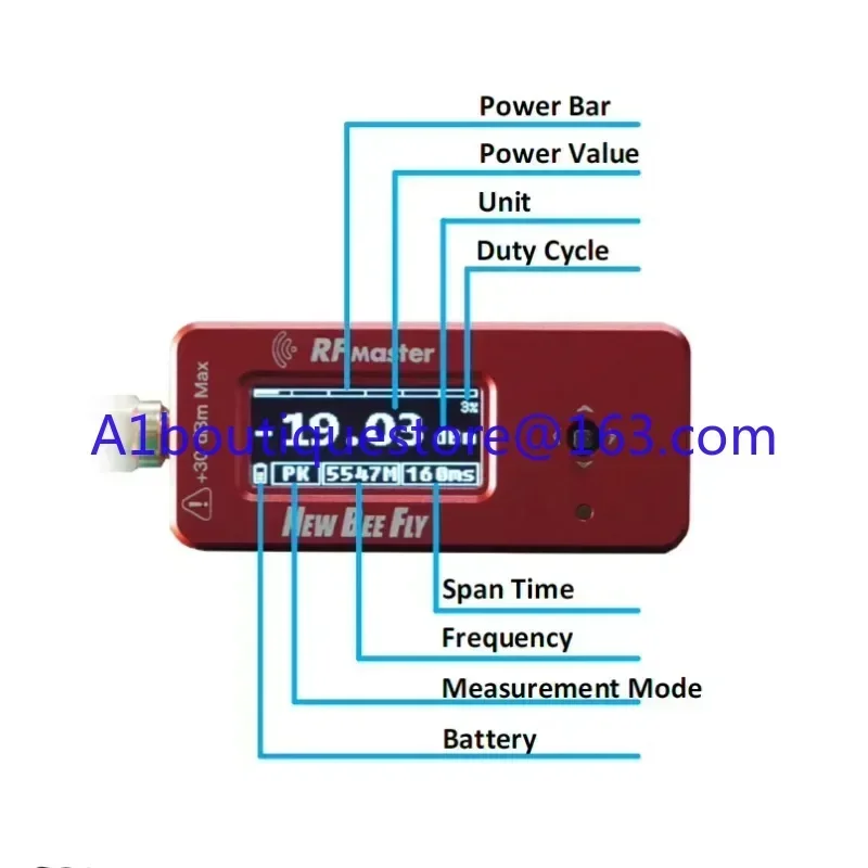 NEW BEE FLY RF MASTER Portable Wide Frequency Tester Power Meter Attenuator