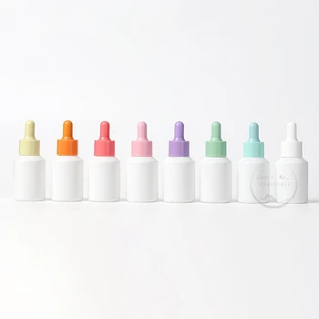 10pcs white glass dropper bottle 30ml essential oil dropper bottle cap cosmetic packaging bottle essential drop vial