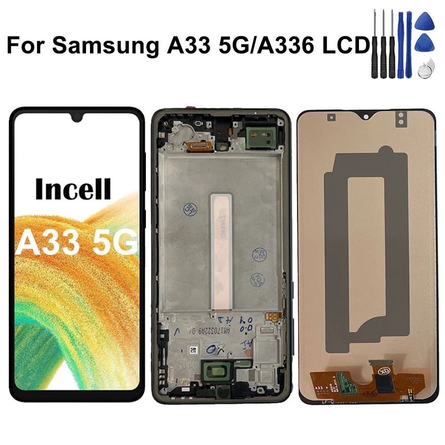 6.4'' Super AMOLED For Samsung A33 5G Display A336 LCD Touch Screen Digitizer Assembly For Samsung A33 5G A336B LCD Display