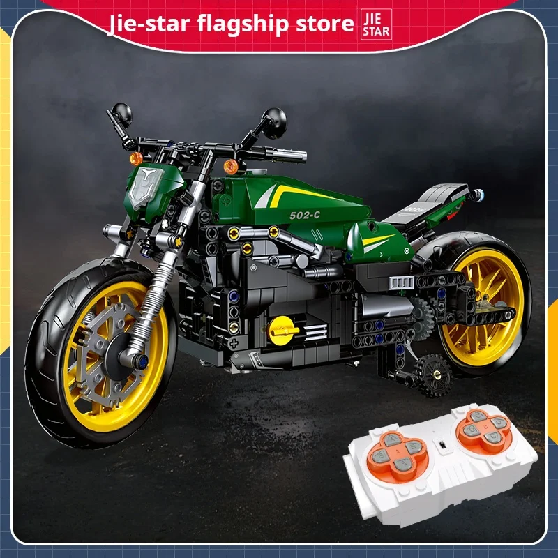 502C Remote-Controlled Motorcycle Building Block 91022 765Pcs Puzzle Remote Control Boutique Ornaments Moc Boy Educational Toy