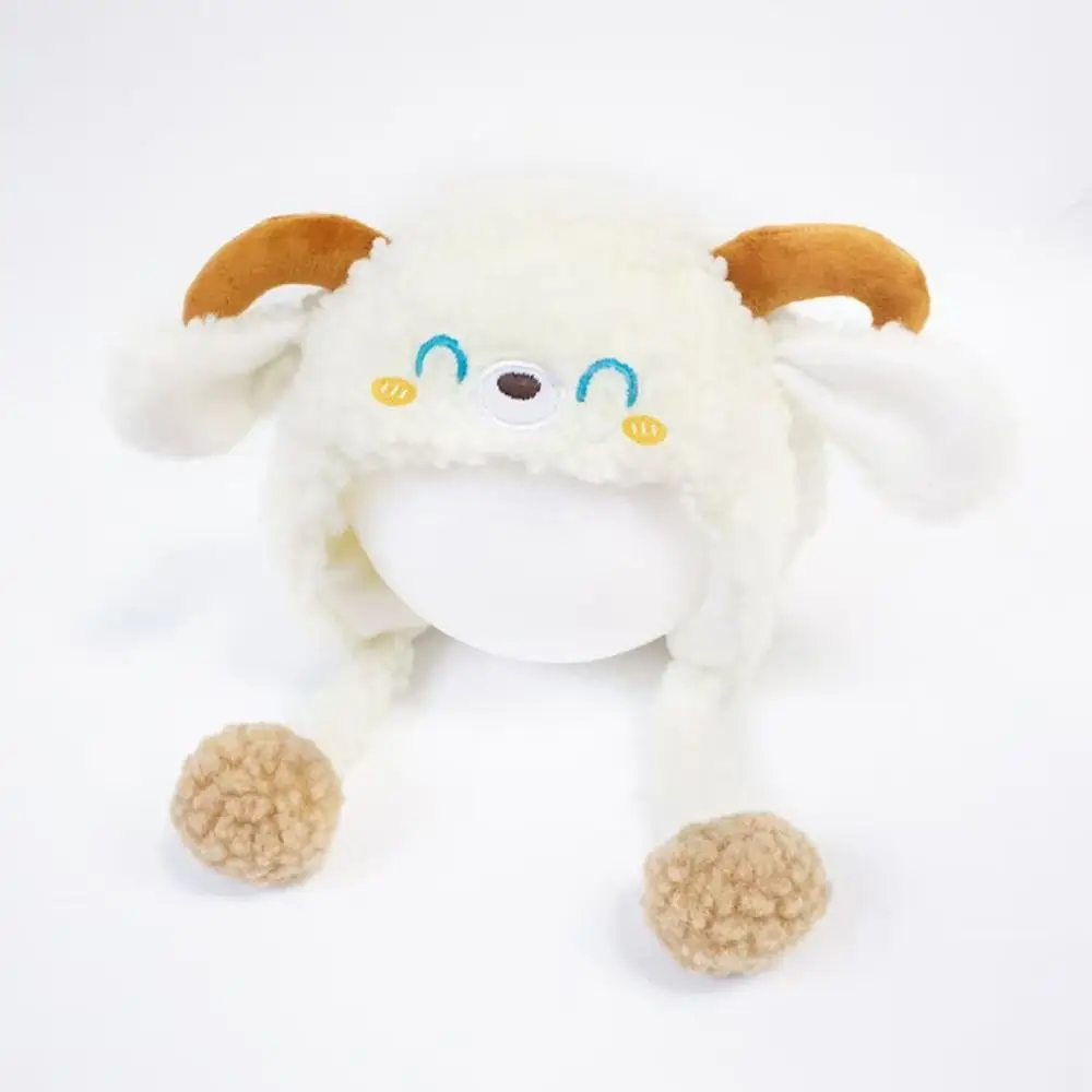 패션 만화 양 모양 비니 모자 두꺼운 방한 아기 귀 보호 모자 부드럽고 따뜻한 겨울 모자 남아 여아용