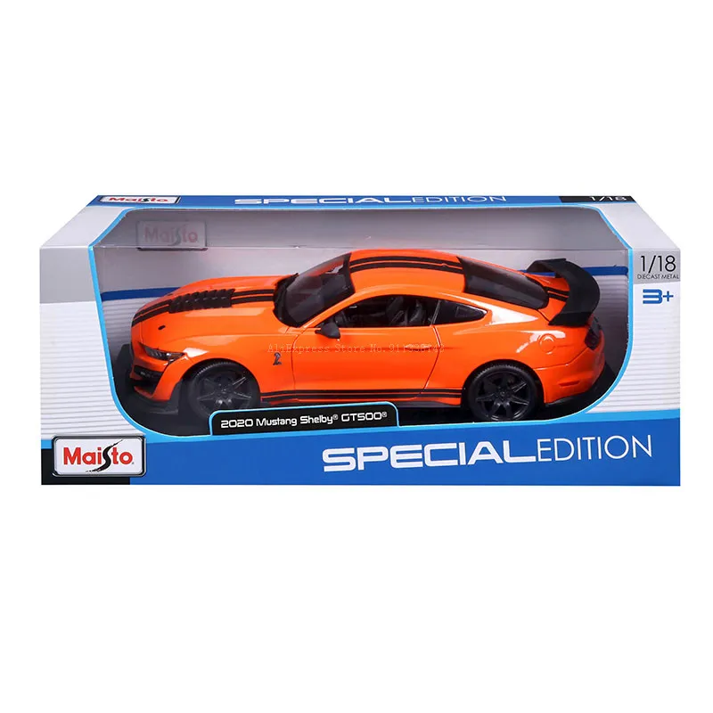 Maisto 1:18 2020 Ford Mustang Shelby GT500 orange Brand Alloy Car Model Static Die Casting Model Collection Gift Toy Gift Giving