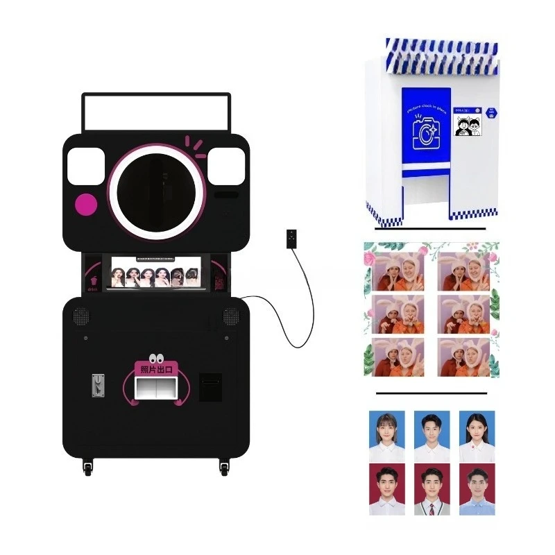 Smart Touch Screen Photo Booth Vending Machine Custom Sticker ID Photo Self Service Photobooth for Events Mall Rental
