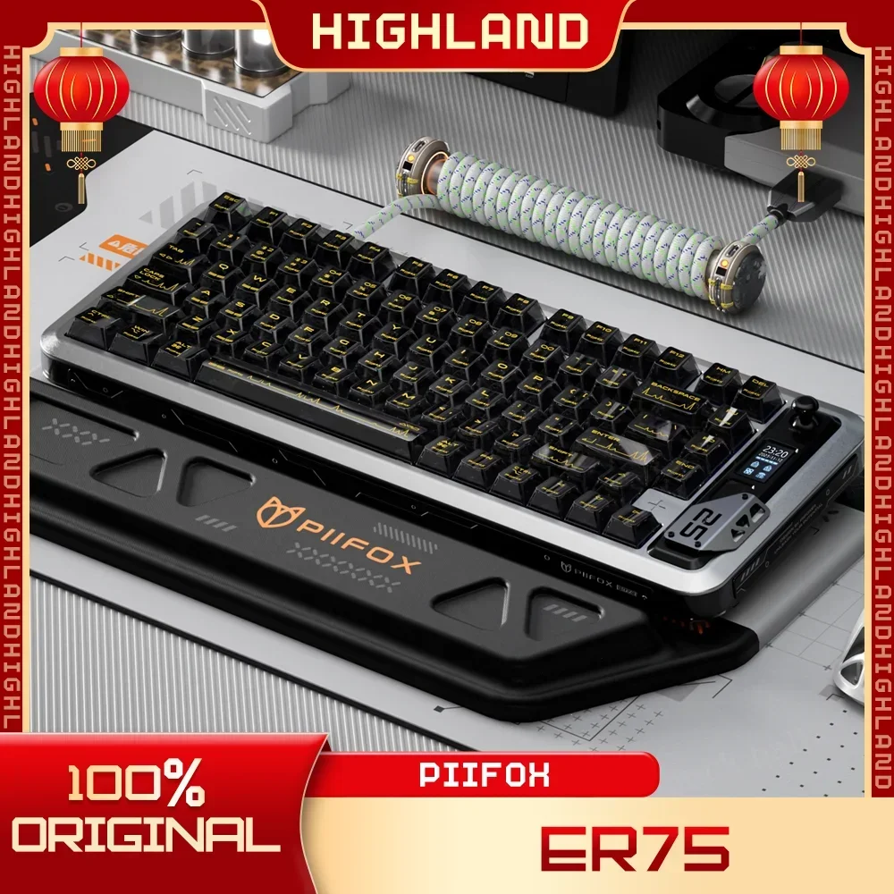Imagem -01 - Teclado Mecânico sem Fio Interruptor Magnético Hot Swap Liga de Alumínio Valorant Gamer Teclados Modo 82 Chaves Piifox-er75 teclado mecanico sem fio interruptor magnetico hot swap liga de aluminio valorant gamer teclados modo 82 chaves piifox er75 01