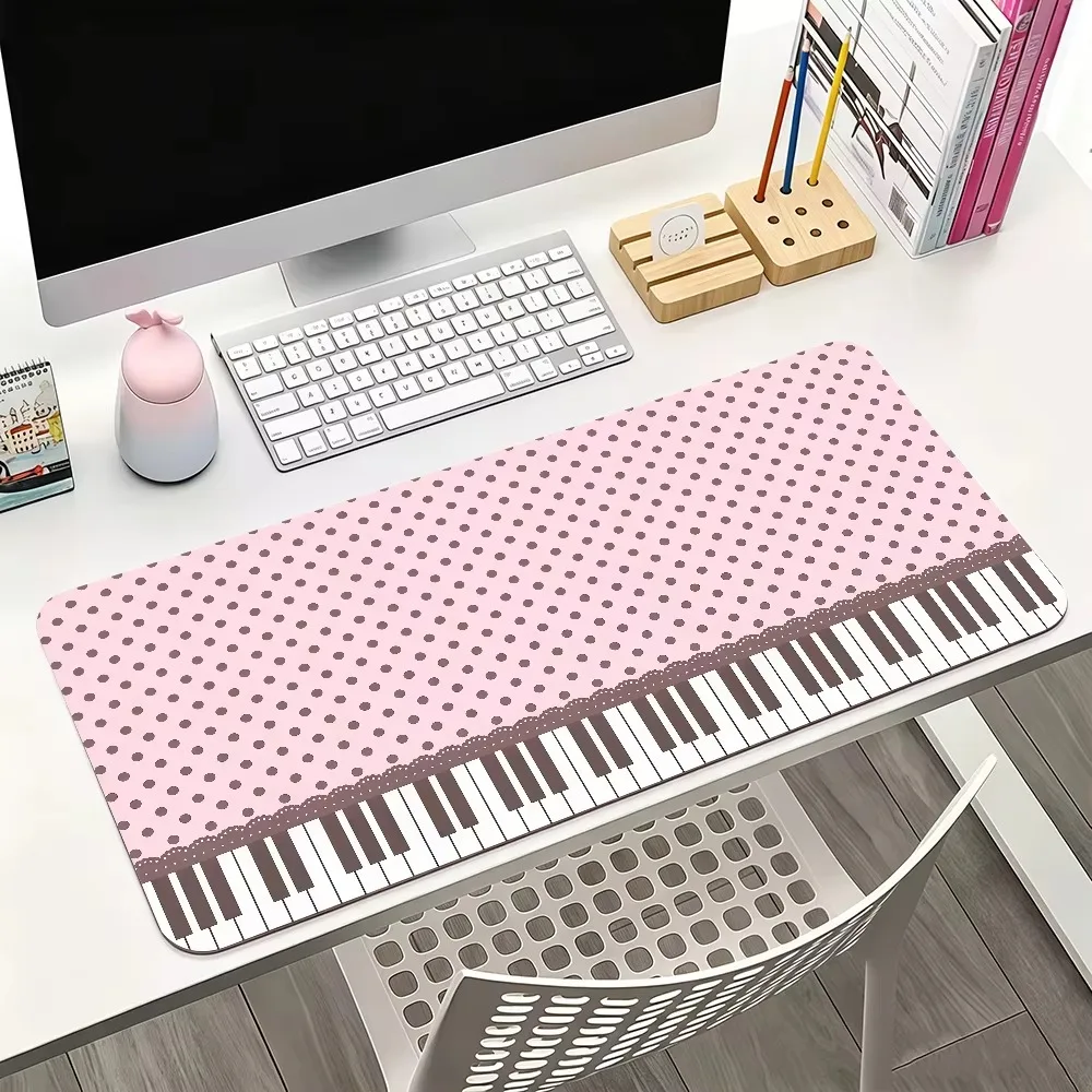 Piano Key Polka Dots PU Leather Mouse Pads Desk Mat for Office Solid Color Gaming Waterproof Non-slip Computer Pad Keyboard Pads