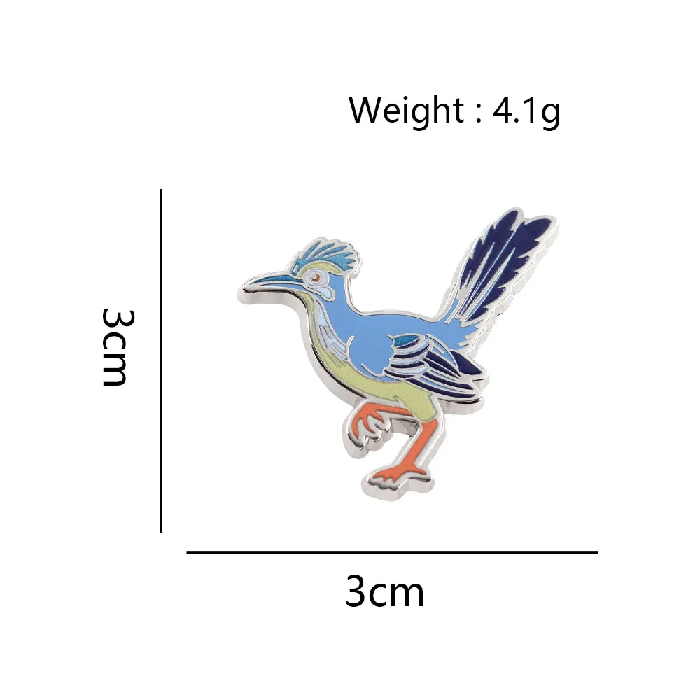 Lustige Cartoon Roadrunner Emaille-Pins Klassische Niedliche Laufende Vogel-Broschen Retro Anime Tier-Abzeichen Rucksack Anstecknadel Schmuck Geschenk – Detail 3