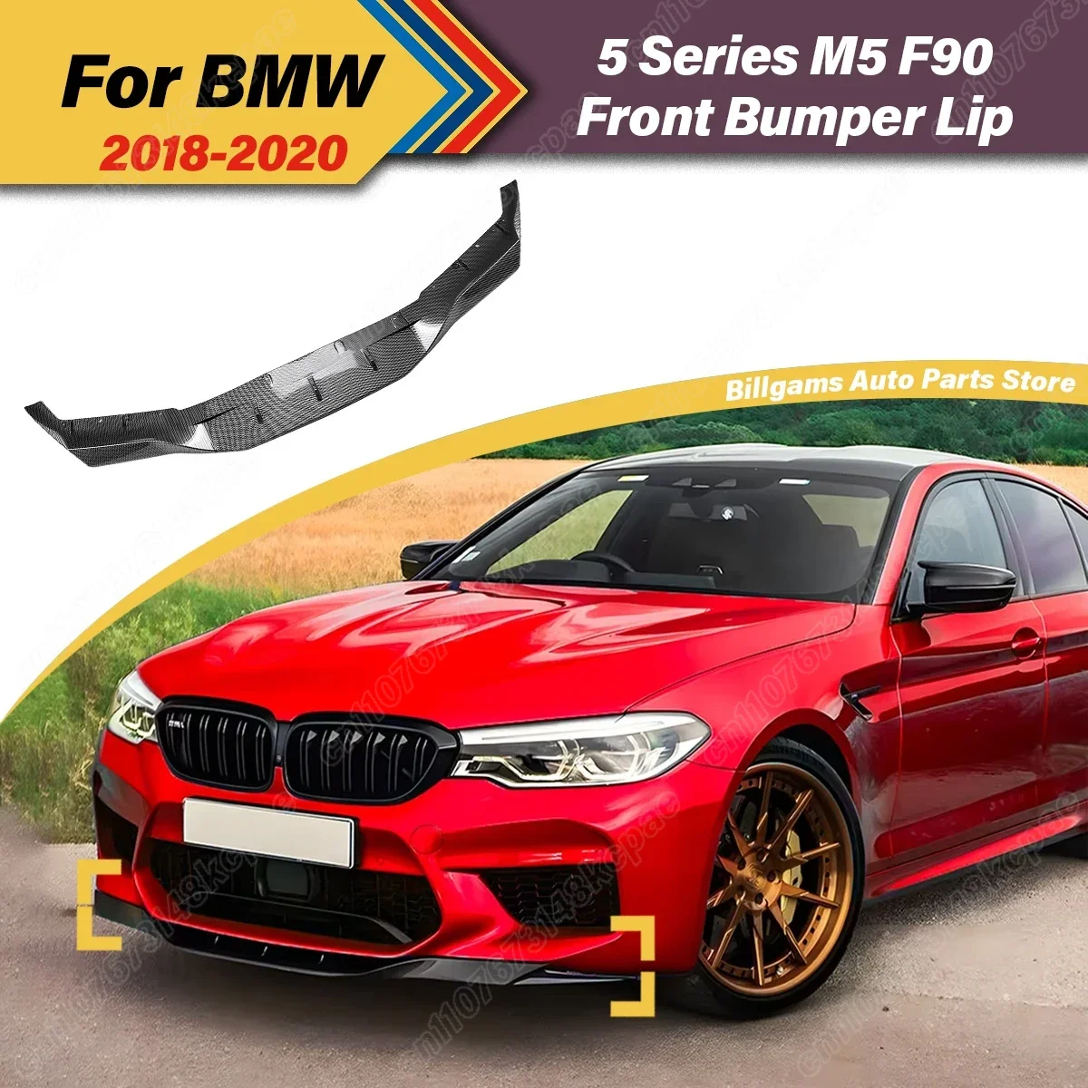 

For BMW 5 Series M5 F90 2018 2019 2020 Automobile Front Bumper Lower protection Lip Spoiler Board Decoration Accessories Kit
