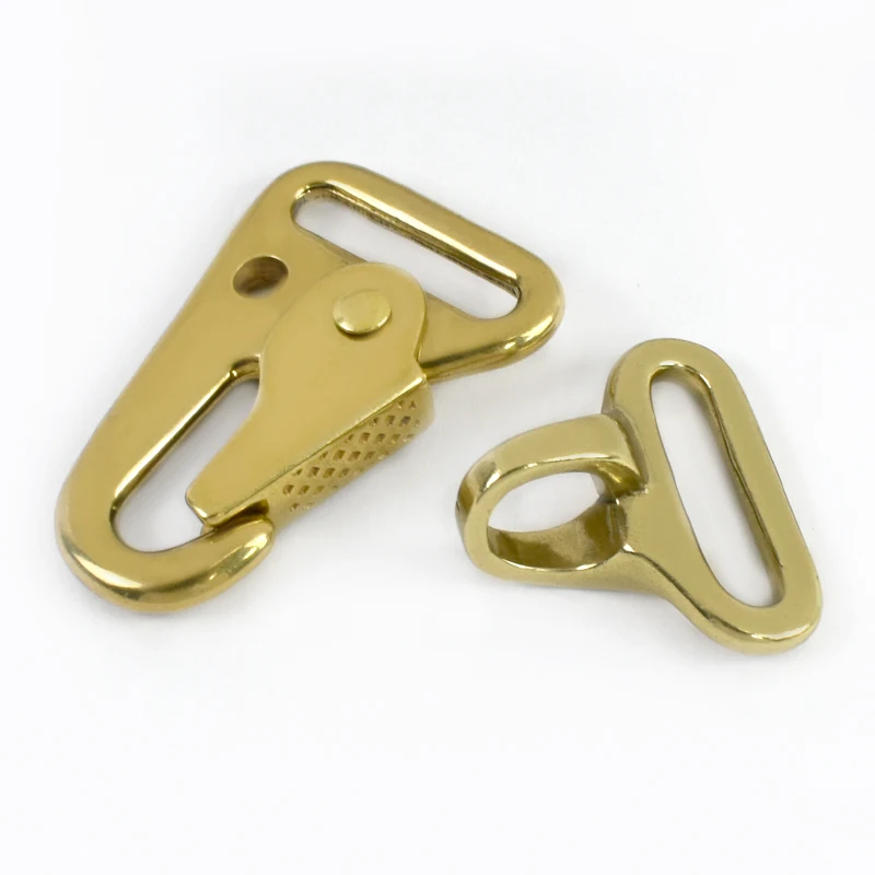 1Pc Solid Brass Clasp Buckles Snap Hook Carabiner Trigger Clip Keychain Backpack Belt Dog Pet Leash Hardware Accessories